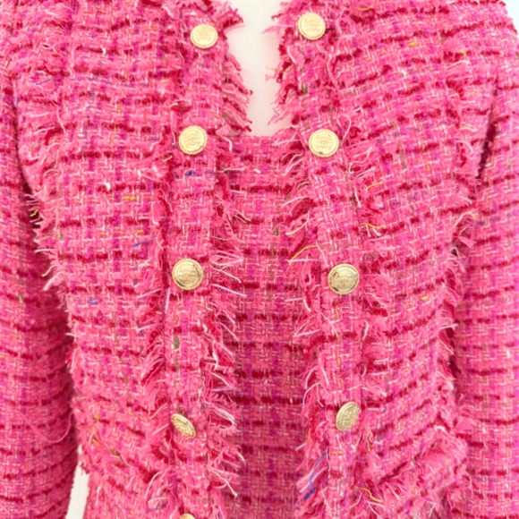 Katie J NYC Girls Pink Tweed Samantha Bouche Jacket & Mini Dress Cocktail Party - Picture 8 of 14